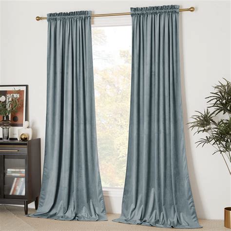 Thermal Insulated Grommet Blackout Curtains for BedroomLiving RoomKitchen Rideaux occultants (2 Panels, W42 x L63 -Inch,Grey) Polyester. . Nicetown curtains